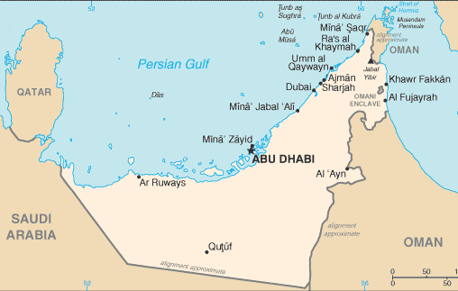 Map of the UAE