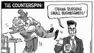 "Obama Burdens Small Businessman," by Dan Wasserman