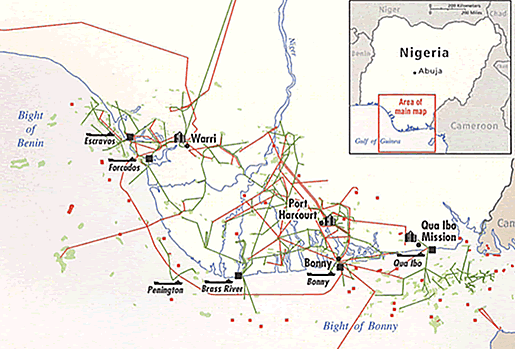 Map of the Niger Delta Oil Infrastructure