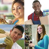 teen worker food service, teen grocery store worker, teen lifitng bundle, teen worker coffee shop