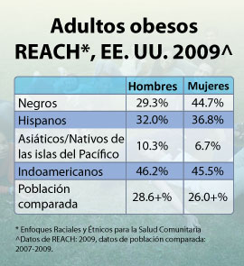 Adultos obesos. Reach. EE.UU. 2009