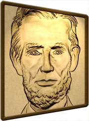 Image shows part of the Lincoln $1 coin