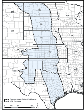 Great Plains wind energy map