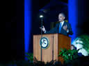 Attorney General Eric Holder welcomes the recipients and their friends and family to the ceremony.