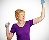 Older woman lifting weights