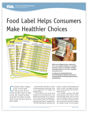 PDF graphic of this Consumer Update including photos of food labels