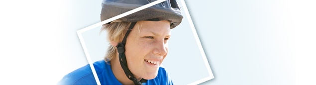 Graphic showing a teen-aged boy wearing a helmet.