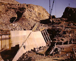 Boysen Dam, Wyoming July 1949. This is one of the earliest color images taken in the Great Plains Region.