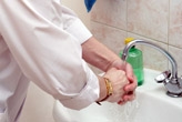 Doctor washing his hands