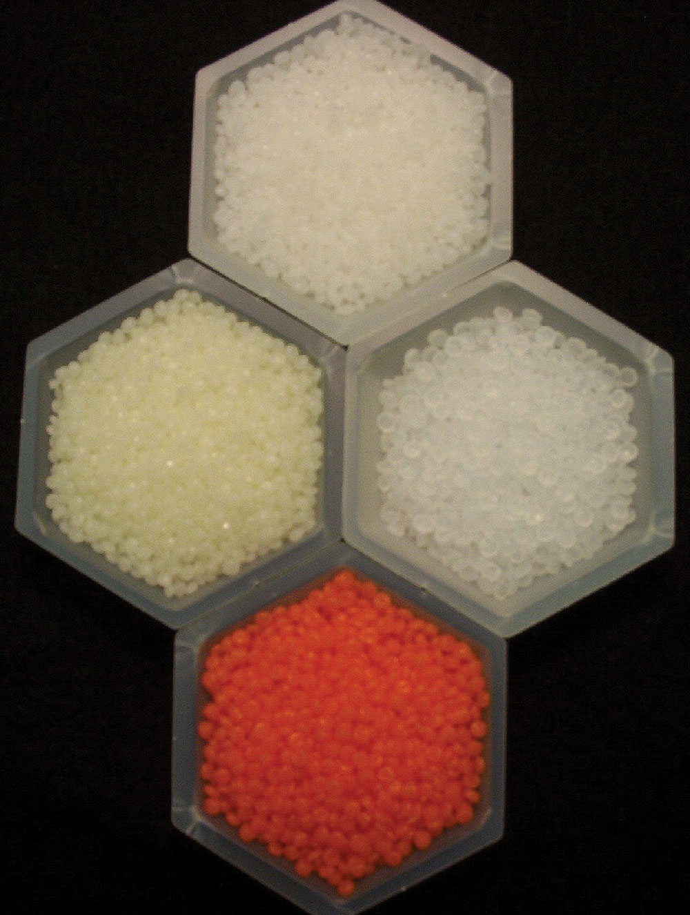 Photo of polymer resin pellets