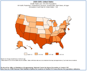 Sample WISQARS map