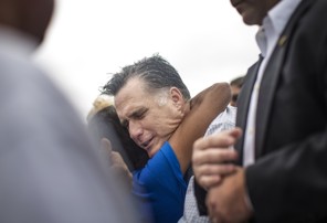 PUEBLO, CO - SEPTEMBER 24:  Republican nominee for President Governor Mitt Romney greets supporters at a rally in Pueblo, Colorado, on Monday, September 24, 2012. (Photo by Melina Mara/The Washington Post)