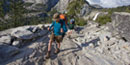 Person hiking on a trail