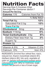 Nutrition label