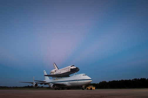 Space Shuttle Endeavour Atop NASA Aircraft