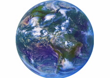 Image of Earth featuring oceans. Click for larger image.