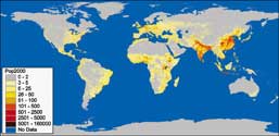 ORNL’s Landscan Population Distribution Model produces the finest available global population data