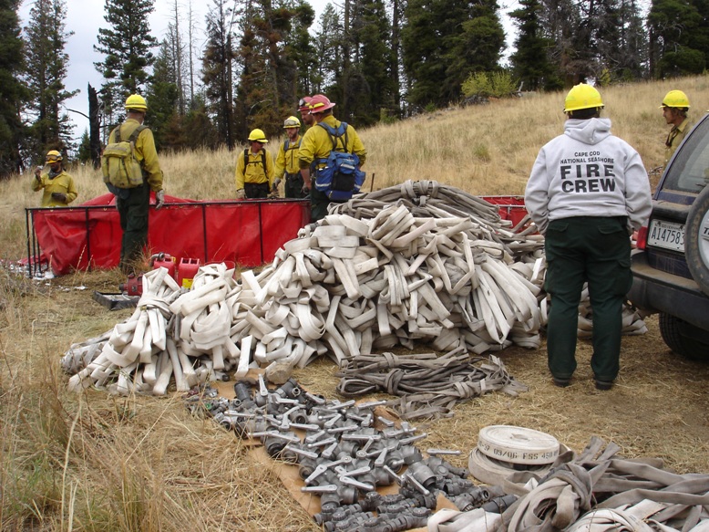 Third Place, Ground Resources- Photo of Poe Cabin Fire, Riggins, ID.  Photo taken by Kevin Oldenburg.