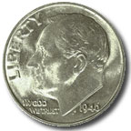 OBVERSE: 1946 Roosevelt Dime