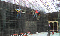 AMWTF Project, February 7, 2001 (Typing Rebar): Typing rebar, installing embeds for penetrations in first CIP wall.