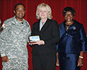 Pamela Fry from the Laboratory Operations Directorate was recognized as the 2012 Supervisor/Manager of the Year. Shown at the awards ceremony (l to r) are Maj. Gen. Robert Ferrell, commanding general of Aberdeen Proving Ground, Fry and guest speaker Brig. Gen. (ret) Clara Adams-Ender.