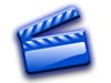 Blue video clapboard