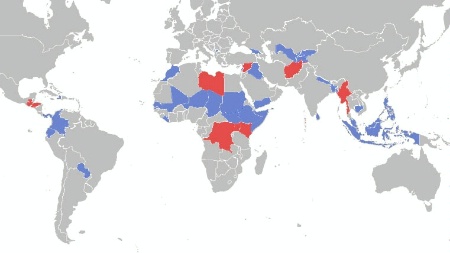 Date: 06/08/2012 Description: World map of the Bureau of Conflict and Stabilization Operations' work - State Dept Image