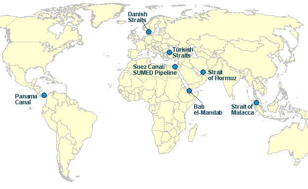 Map of World Chokepoints