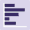 A purple icon of a horizontal bar chart.