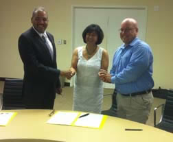 Daniel J. Galán Kercadó, Secretary, PRDNER; Elizabeth Agpaoa, Regional Forester, USFS; and Leopoldo Miranda, Assitant Regioal Director, USFWS