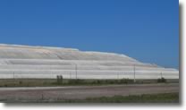 Side view of a phosphogypsum stack