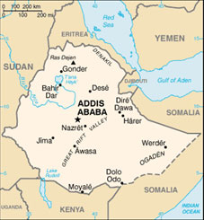 map of Ethiopia