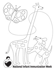 NIIW giraffe coloring sheet