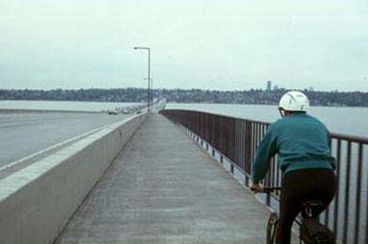 This picture shows two different pictures to illustrate different examples of sidewalks on bridges.