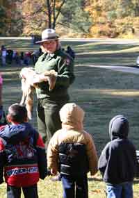 Children from a local school attend a ranger program.