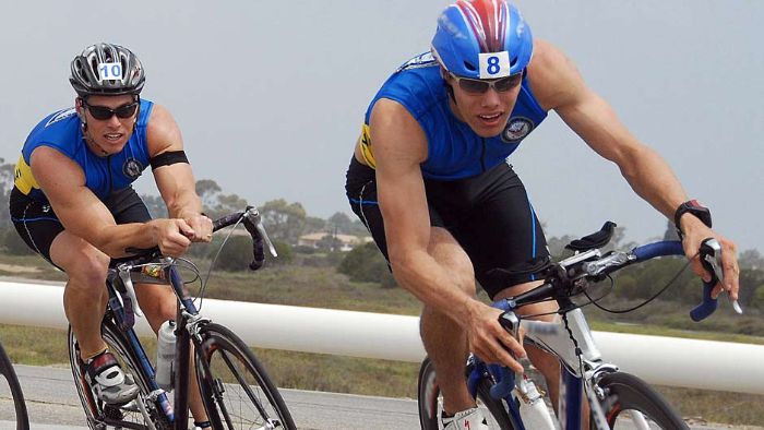 Two Navy triathletes lead the way