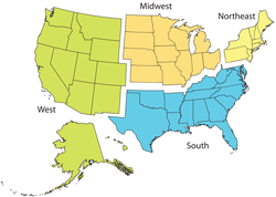 Regional U.S. map