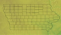 Topographic Map of Iowa