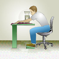 Fig. 11 Awkward posture causing ergonomic stress to arms, shoulders, and back