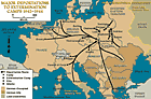 Основные маршруты депортаций в лагеря смерти, 1942-1944 год