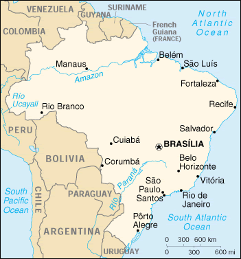 Map of Brazil. Having problems contact our National Energy Information Center at 202-586-8800 for help.