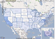 Map of United States. Click to go to interactive ARRA map.