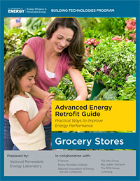 Photo of cover of the Advanced Energy Retrofit Guide for Grocery Stores.