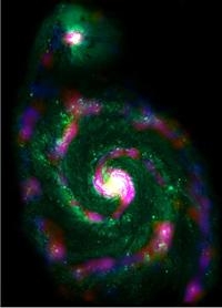 A composite image of the Whirlpool Galaxy (also known as M51). 