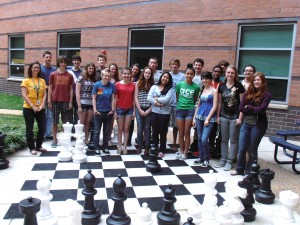 Ms. King (front left) and her 9th grade English class at Washington-Lee High School. 