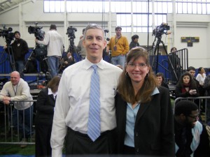 Tracey with Secretary Duncan in Michigan