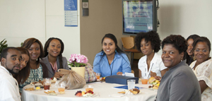 Students with OMHHE Director Dr. Leandris Liburd.