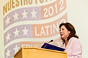 Secretary Solis delivers the keynote speech at Latino Magazine's Annual Education conference. Click on the photo for a larger image.