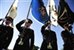 Members of the U.S. Army Continental Color Guard arrive at the Armed Forces Farewell Tribute to honor Defense Secretary Robert M. Gates at the Pentagon, June 30, 2011. DOD photo by Air Force Tech. Sgt. Jacob N. Bailey