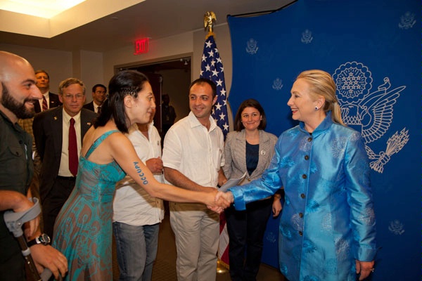 Secretary Clinton meets with environmental activists.